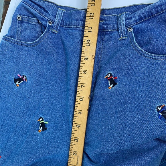 Vintage Embroidered Penguin High Rise Jeans by Quacker Factory 26/27” Waist - Picture 11 of 13